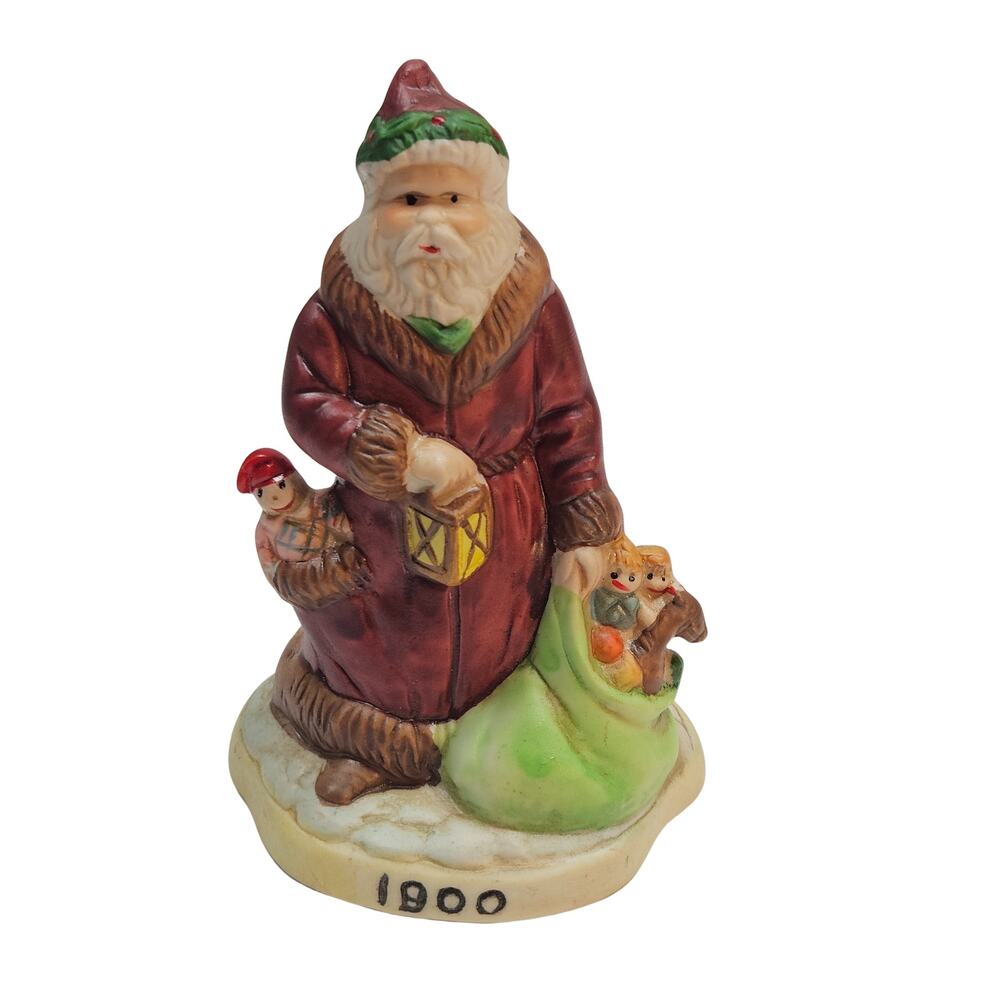Vintage Santa Ceramic Hand Painted Figurine Santa 1900 RSVP Plus Pomotions #9902